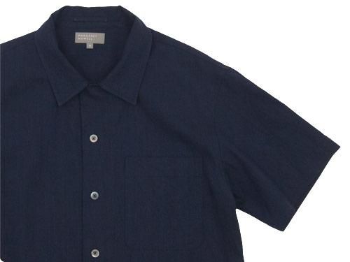 MARGARET HOWELL INDIGO COTTON LINEN OPEN SHIRTS 120INDIGO̥󥺡