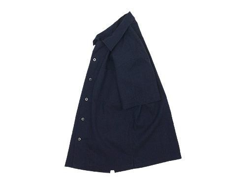 MARGARET HOWELL INDIGO COTTON LINEN OPEN SHIRTS 120INDIGO̥󥺡