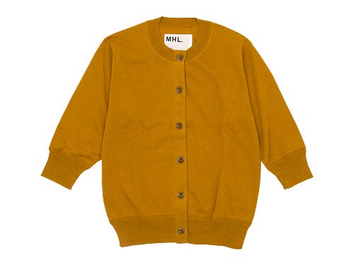 MHL. FINE SLUB COTTON LINEN CARDIGAN 152MUSTARD 〔レディース〕