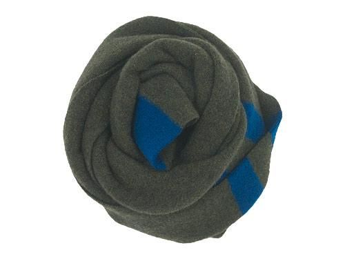 MHL. LAMBSWOOL ODD STRIPE FELTED SCARF 180OLIVE