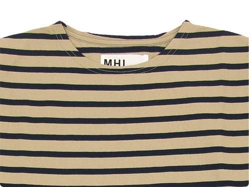 MHL. DRY JERJEY BORDER T-SHIRTS 041BEIGE x NAVY ̥󥺡