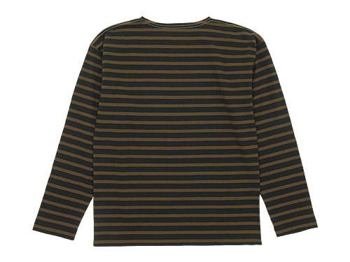 MHL. DRY JERJEY BORDER T-SHIRTS 050CHARCOAL x BROWN ̥󥺡