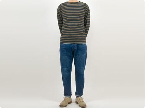 MHL. DRY JERJEY BORDER T-SHIRTS 050CHARCOAL x BROWN ̥󥺡