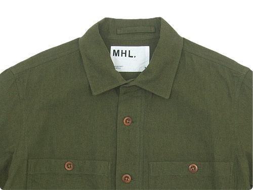 MHL. JAPANESE WOOL SHIRTING OVERHEAD SHIRT 180OLIVE ̥󥺡