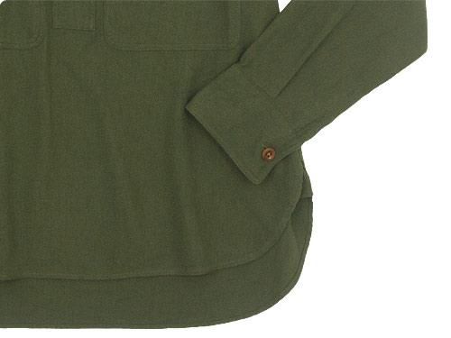 MHL. JAPANESE WOOL SHIRTING OVERHEAD SHIRT 180OLIVE ̥󥺡