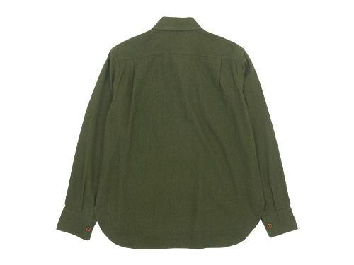 MHL. JAPANESE WOOL SHIRTING OVERHEAD SHIRT 180OLIVE ̥󥺡