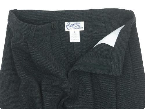 Charpentier de Vaisseau Bryan 2Tuck Pants GRAY x BLACK