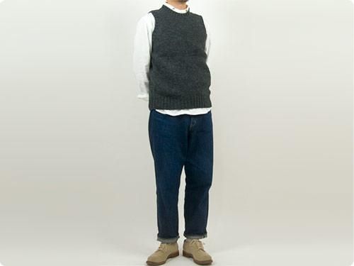 Charpentier de Vaisseau Kurson 3G Crew Neck Knit Vest DARK GRAY