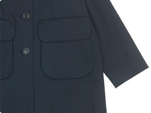 Atelier d'antan Carraʥ Round Collar Coat Cotton NAVY