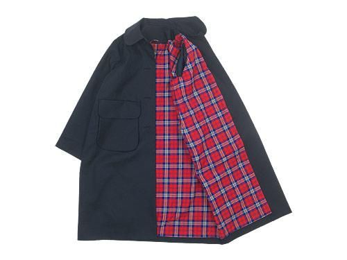 Atelier d'antan Carraʥ Round Collar Coat Cotton NAVY