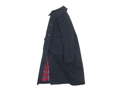 Atelier d'antan Carraʥ Round Collar Coat Cotton NAVY