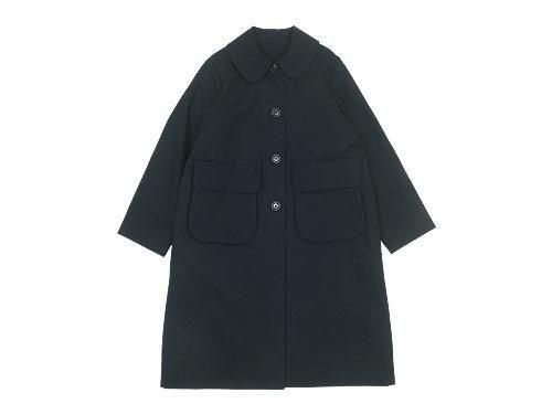 Atelier d'antan Carraʥ Round Collar Coat Cotton BLACK