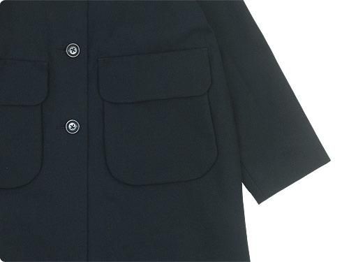 Atelier d'antan Carraʥ Round Collar Coat Cotton BLACK