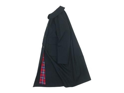 Atelier d'antan Carraʥ Round Collar Coat Cotton BLACK