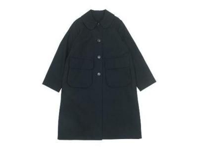 Atelier d'antan Carraʥ Round Collar Coat Cotton BLACK