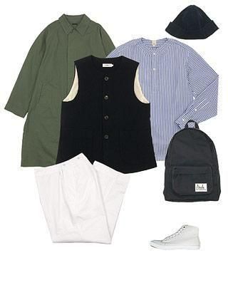 maillot mature cotton over coat OLIVE
