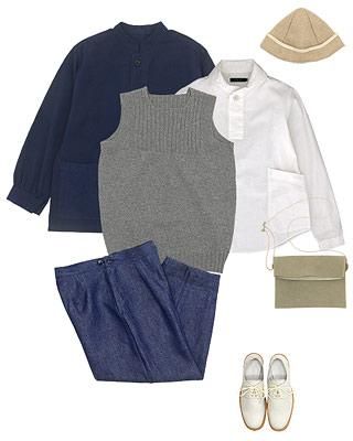 blanc work jacket NAVY