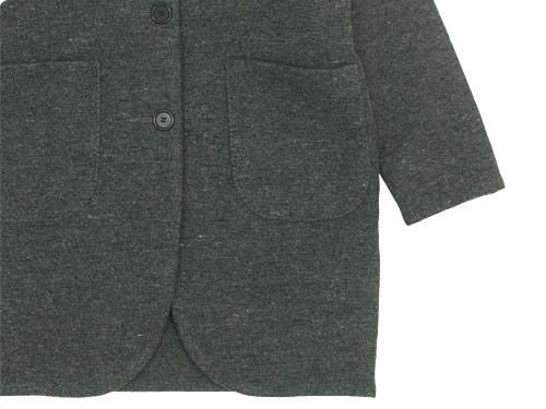 homspun メルトン シングルショートコート ミディアムグレー