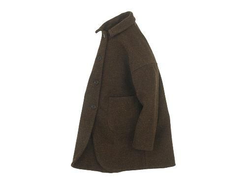homspun メルトン シングルショートコート ブラウン homspun