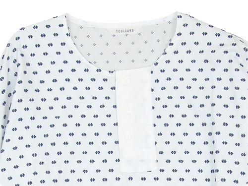 TOUJOURS Big Henley Neck Shirt WHITE BACK KM29BS01