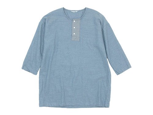 TOUJOURS Big Henley Neck Shirt HEATHER INDIGO 【KM29BS04