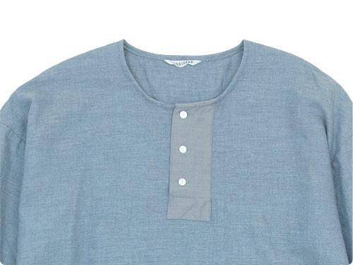 TOUJOURS Big Henley Neck Shirt HEATHER INDIGO KM29BS04