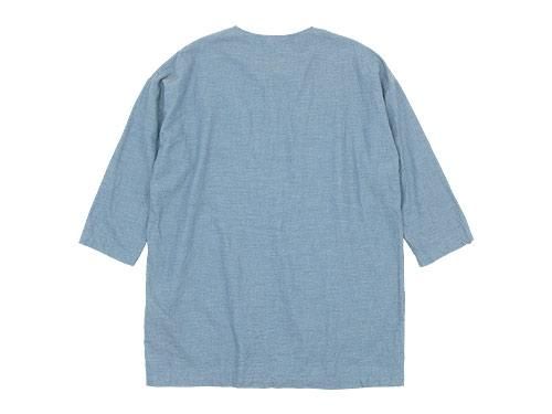 TOUJOURS Big Henley Neck Shirt HEATHER INDIGO KM29BS04