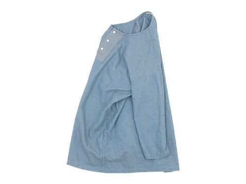 TOUJOURS Big Henley Neck Shirt HEATHER INDIGO KM29BS04