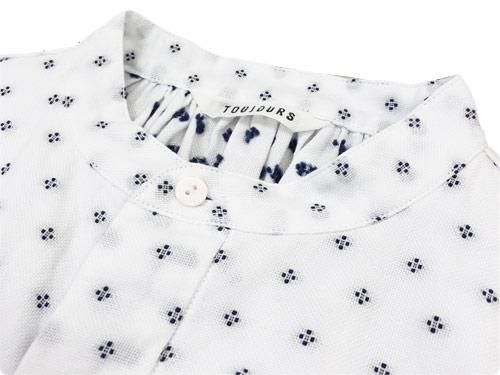 TOUJOURS Back Gathered Bosom Shirt WHITE FACE KM29BS02