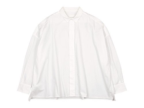 TOUJOURS Fly Front Square Collar Wide Shirts WHITE KS29FS01
