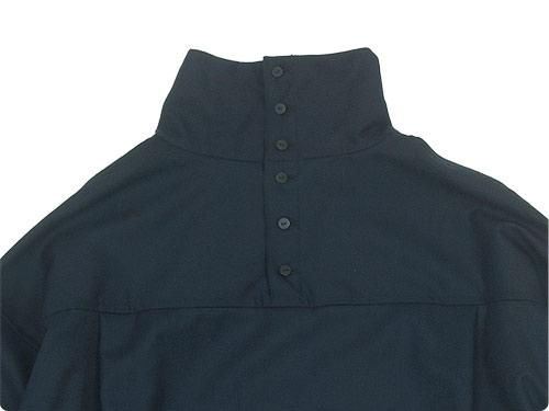 TOUJOURS High Neck Big Shirt NAVY KM29QS05