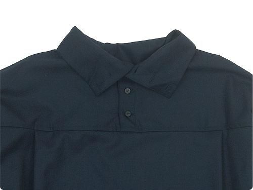 TOUJOURS High Neck Big Shirt NAVY KM29QS05