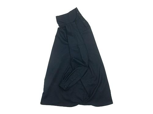 TOUJOURS High Neck Big Shirt NAVY KM29QS05