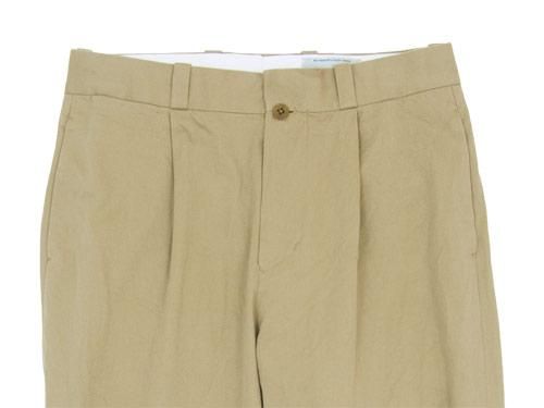 YAECA チノパン タックストレート KHAKI 〔レディース〕 【68651