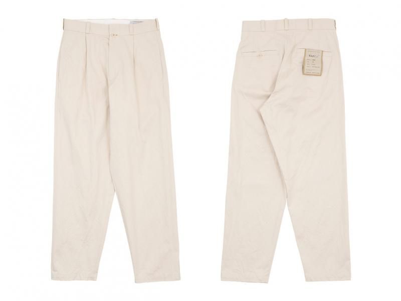 YAECA チノパン タックテーパード BEIGE 〔レディース〕 【69603