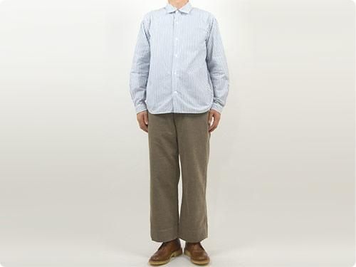 YAECA 長袖シャツ M ライトブルー YAECA コンフォートシャツ リラックスロング 半袖 BLUE-CH