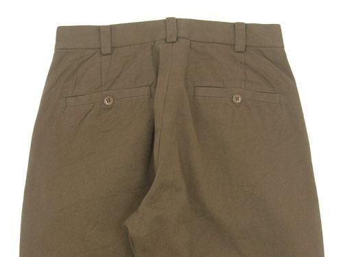 セール YAECA コットンツイル タックパンツ BROWN 〔メンズ