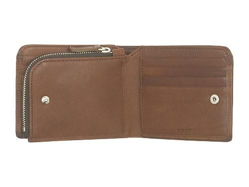 MARGARET HOWELL x PORTER OIL LEATHER FOLDED WALLET 050BROWN