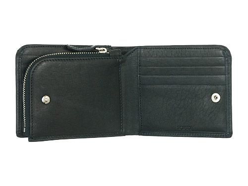 MARGARET HOWELL x PORTER OIL LEATHER FOLDED WALLET 010BLACK