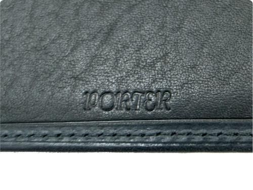 MARGARET HOWELL x PORTER OIL LEATHER FOLDED WALLET 010BLACK