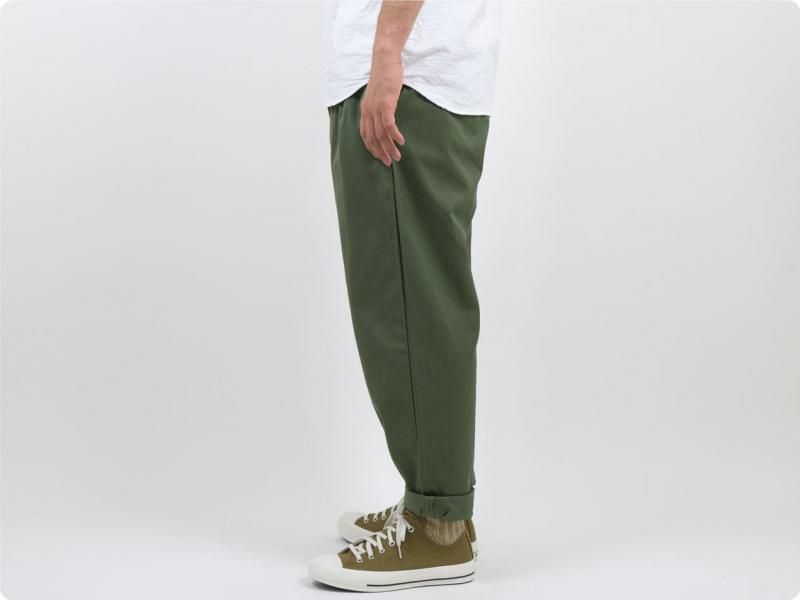 maillot mature drawstring tuck pants OLIVE
