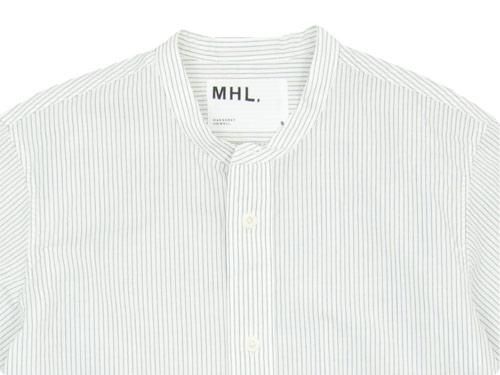 MHL. GRAPHIC COTTON STRIPE NO COLLAR SHIRTS 011WHITE ̥󥺡