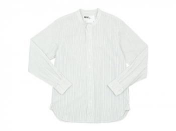 MHL. END ON END STRIPE COTTON NO COLLAR SHIRTS 033OFF WHITE