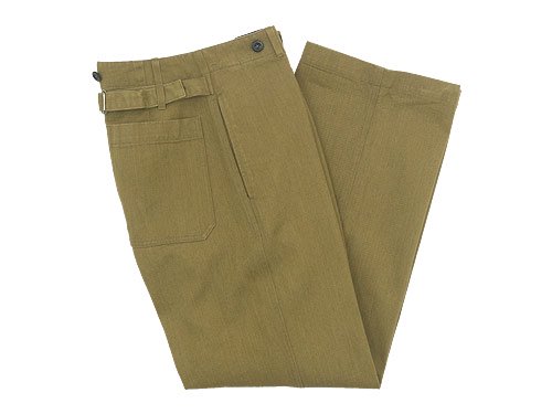MHL. HEAVY COTTON DRILL CINCHED BACK TROUSER 180OLIVE KHAKI ...