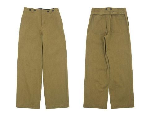 MHL. HEAVY COTTON DRILL CINCHED BACK TROUSER 180OLIVE KHAKI ̥ǥ