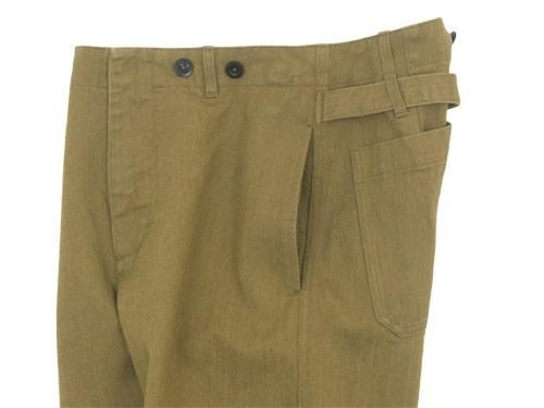 MHL. HEAVY COTTON DRILL CINCHED BACK TROUSER 180OLIVE KHAKI ̥ǥ