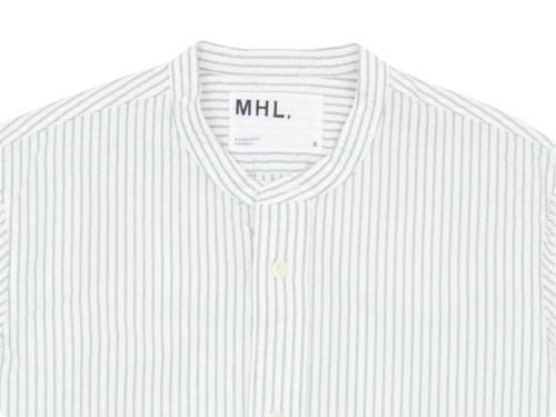 MHL. END ON END STRIPE COTTON NO COLLAR SHIRTS 033OFF WHITE ̥󥺡