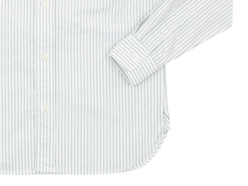 MHL. END ON END STRIPE COTTON NO COLLAR SHIRTS 033OFF WHITE ̥󥺡