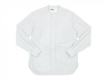 MHL. END ON END STRIPE COTTON NO COLLAR SHIRTS 〔メンズ〕
