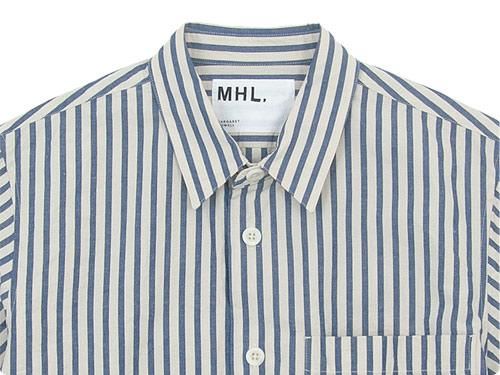 MHL. COTTON LINEN PJ STRIPE SHIRTS 120NAVY ̥󥺡